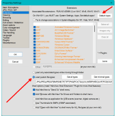 Settings: File Extensions tab